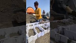 Cement blocks making process video shorts factsyoutubeshorts [upl. by Iago49]