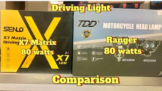 TDD night ranger and Senlo X7 Matrix driving light Comparison and Testing [upl. by Lyram]