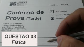 Resolução Vestibular UDESC 20181  Questão 03  Física [upl. by Kcirdorb]