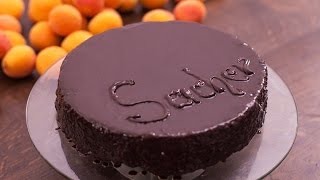 Sacher Torte  Chocolate Cake with Apricot Jam Filling Recipe [upl. by Towill]