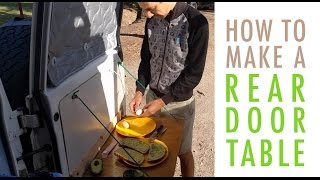 Troopy Upgrade  How To Make a DIY Folding Rear Door Table [upl. by Dnalyr866]