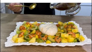 Salade burrata avec une vinegret salée et sucrée✅سلطة بجبن البوراتا [upl. by Annah]