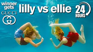 Lilly vs Ellie 24 Hour Underwater Photo Challenge Winner Gets GUCCI [upl. by Durr]