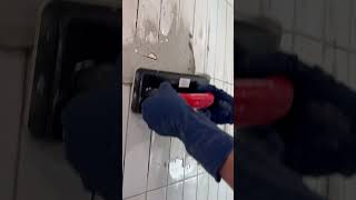 Tile backsplash installation howto youtubeshort tile [upl. by Ahseyd]