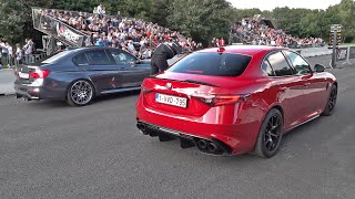 Alfa Romeo Giulia 29 V6 Quadrifoglio w Ragazzon exhaust vs BMW M3 F80 Competition [upl. by Minta]