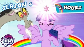 4 Hours of Season 4💖😍 MEGA COMPILATION My Little Pony Friendship is Magic Season 4 Ep 1  Ep 11 [upl. by Neiman]