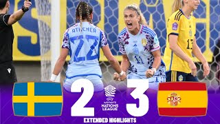 Spain vs Sweden  What a Game  Highlights  UEFA Womens Nations League 22092023 [upl. by Gmur545]