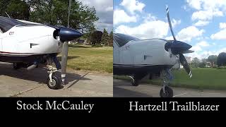 Comparing the Hartzell Trailblazer prop to the original McCauley starting and stopping [upl. by Aelsel402]