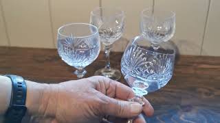 Set of Four Fine Cut Lead Crystal White Wine Glasses [upl. by Dnomsaj4]