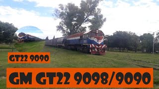 GT22 9098  9090 con Cubiertos y Tolvas pasando por San Lorenzo [upl. by Carvey]