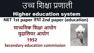 माध्यमिक शिक्षा आयोग मुदालियर आयोग 1952 Secondary education commission [upl. by Saddler]