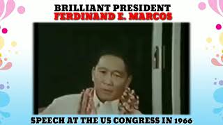 BRILLIANT PRES MARCOS SPEECH AT THE US CONGRESS IN 1966 [upl. by Namzaj773]