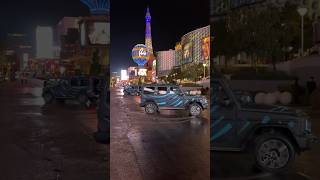 The allnew Electric GWagon dancing on the Las Vegas Strip demonstrating the GTurn 🤯 [upl. by Aehc]