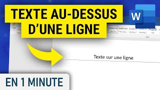 Comment écrire au dessus dune ligne sur Word [upl. by Divadnhoj]