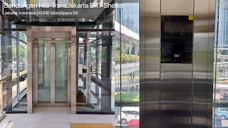 KONE MonoSpace DX Scenic Elevator at Bendungan Hilir TransJakarta BRT Shelter Jakarta [upl. by Manolo]