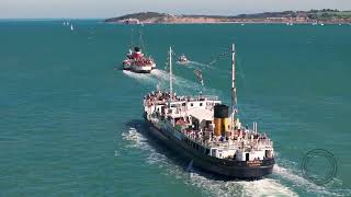 Steamship Shieldhall and Paddle Steamer Waverley put on a show together [upl. by Mast]