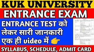 kuk entrance exam 2023  kurukshetra university entrance exam syllabus 2023  kuk admission 2023 [upl. by Nareik]