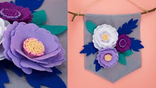 Felt Flower Wall Hanging  Felt Flower Wall Decor  Wall Decor [upl. by Akirrehs]