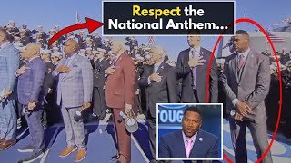 Viewers Angry on Michael Strahan for Disrespecting National Anthem [upl. by Ligetti901]