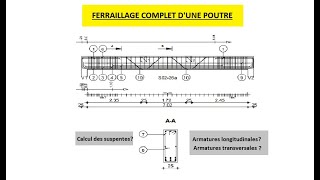 CALCUL DU FERRAILLAGE COMPLET DUNE POUTRE [upl. by Buroker]