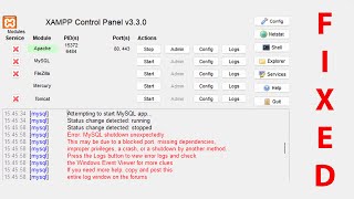 Fix MySQL Shutdown Unexpectedly Error in XAMPP [upl. by Benedix]