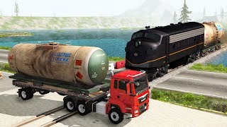 Railway Сrossing Train Сrashes 2 Beamng drive [upl. by Barbabra]