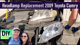 DIY Headlamp Replacement 2009 Toyota Camry [upl. by Llerut]