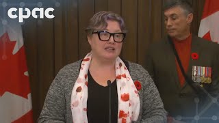 NDP MP Rachel Blaney discusses bill on animalassisted support for veterans – November 5 2024 [upl. by Akcirahs957]