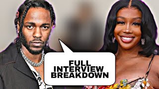 Kendrick Lamar Full Interview With SZA  BREAKDOWN [upl. by Anirac501]