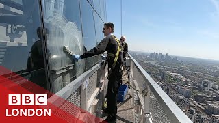 Window cleaning Londons tallest skyscrapers  BBC London [upl. by Ratha]