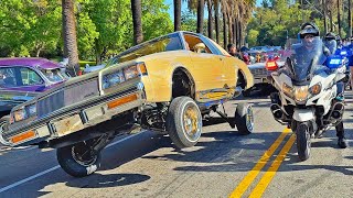 POLICE INVADE LOWRIDER CAR SHOW in Elysian Park [upl. by Jahdai662]