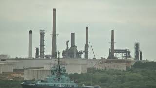 Fawley Refinery CoGen and ISOM Maintenance seen from Weston Shore 07072022 [upl. by Checani]