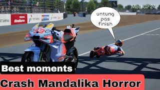 MotoGP 24  Marc Marquez crash replay Mandalika 2024 [upl. by Keverne]