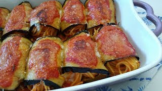 Involtini di melanzane con spaghettisemplici e veloci [upl. by Corrina]