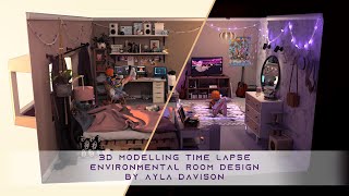 3D Time Lapse Maya  Room Speed Model by Ayla Davison [upl. by Parlin665]