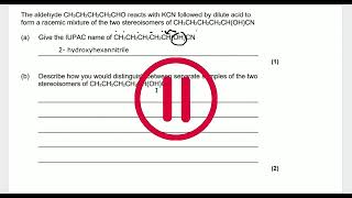 ALevel Chemistry Optical Isomerism question pack [upl. by Garv515]