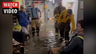 Alabama Fire Station flooded after heavy rain and storms [upl. by Auqinehs]