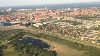 Særpræget indflyvning over København 20 august 2015 [upl. by Llovera]