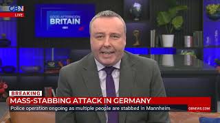 Mannheim massstabbing LATEST  Attacker appears to have TARGETED antiIslam rally in Germany [upl. by Shue]