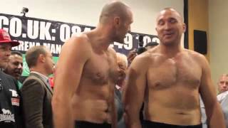 TYSON FURY v ALEXANDER USTINOV  OFFICIAL WEIGH IN MANCHESTER [upl. by Anneirb]