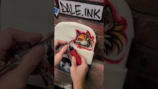 Airbrushing a freehand fox design 🦊 [upl. by Yelak478]