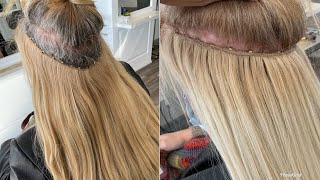 Hand Tied Weft Extensions Removal And Installation 🔥 12 Week Hair Growth Waterfall Method [upl. by Llien655]