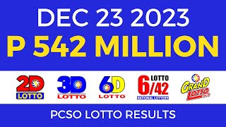 Lotto Result December 23 2023 9pm PCSO [upl. by Anitnelav]