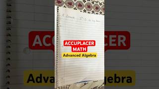 ACCUPLACER Math  Advanced Algebra and Functions accuplacer collegeprep collegeboard algebra [upl. by Adnylam836]