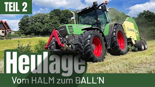 FarmVlog 034  1 Schnitt Heulage vom Halm zum Balln Teil 2 [upl. by Erroll]