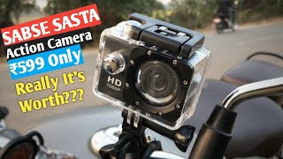 Cheapest Action Camera on Amazon India  ₹600 Action Camera Review in Hindi  Really a Worth Buy [upl. by Nador604]