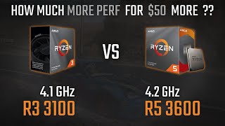 Ryzen 3 3100 vs Ryzen 5 3600  How Much MORE PERFORMANCE for 50 MORE  1080p 1440p 4K Benchmarks [upl. by Liddy]