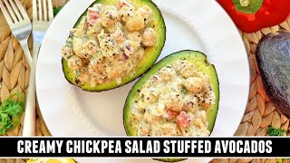 HEALTHY Stuffed Avocados with Creamy Chickpea Salad  15 Minute Recipe [upl. by Kunin375]