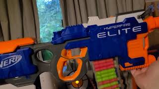 Nerf Elite Hyperfire Foam Dart Blaster Firing Demo [upl. by Sidalg]