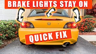 BRAKE LIGHTS STAY ON HOW TO FIX IT EASILY MUST WATCH [upl. by Bhatt984]